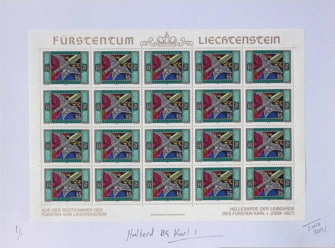 Stamp Art:  The Liechtenstein  ‘Body Guard’ project