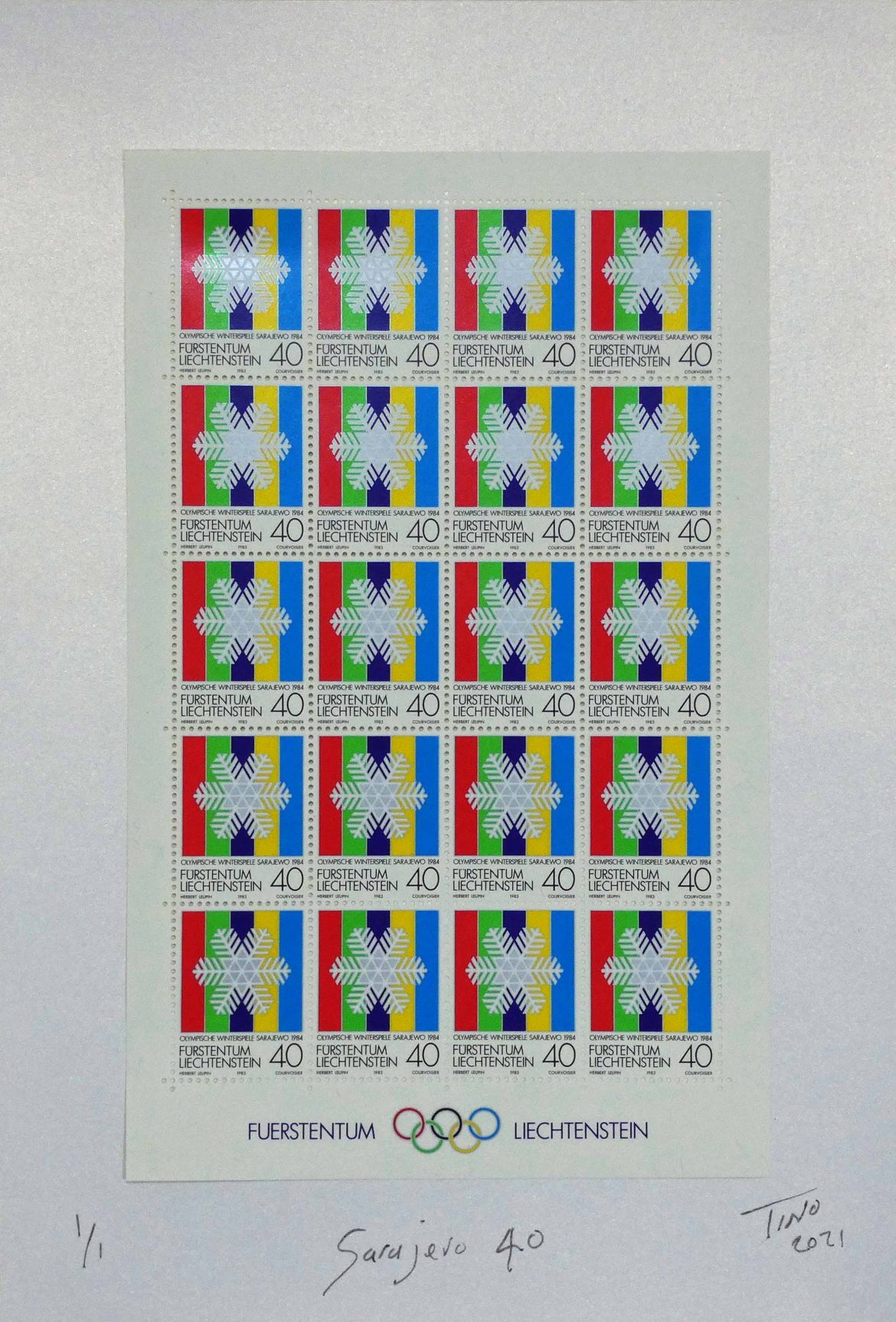 Stamp Art: The Liechtenstein Winter Olympic ‘Sarajevo’  project