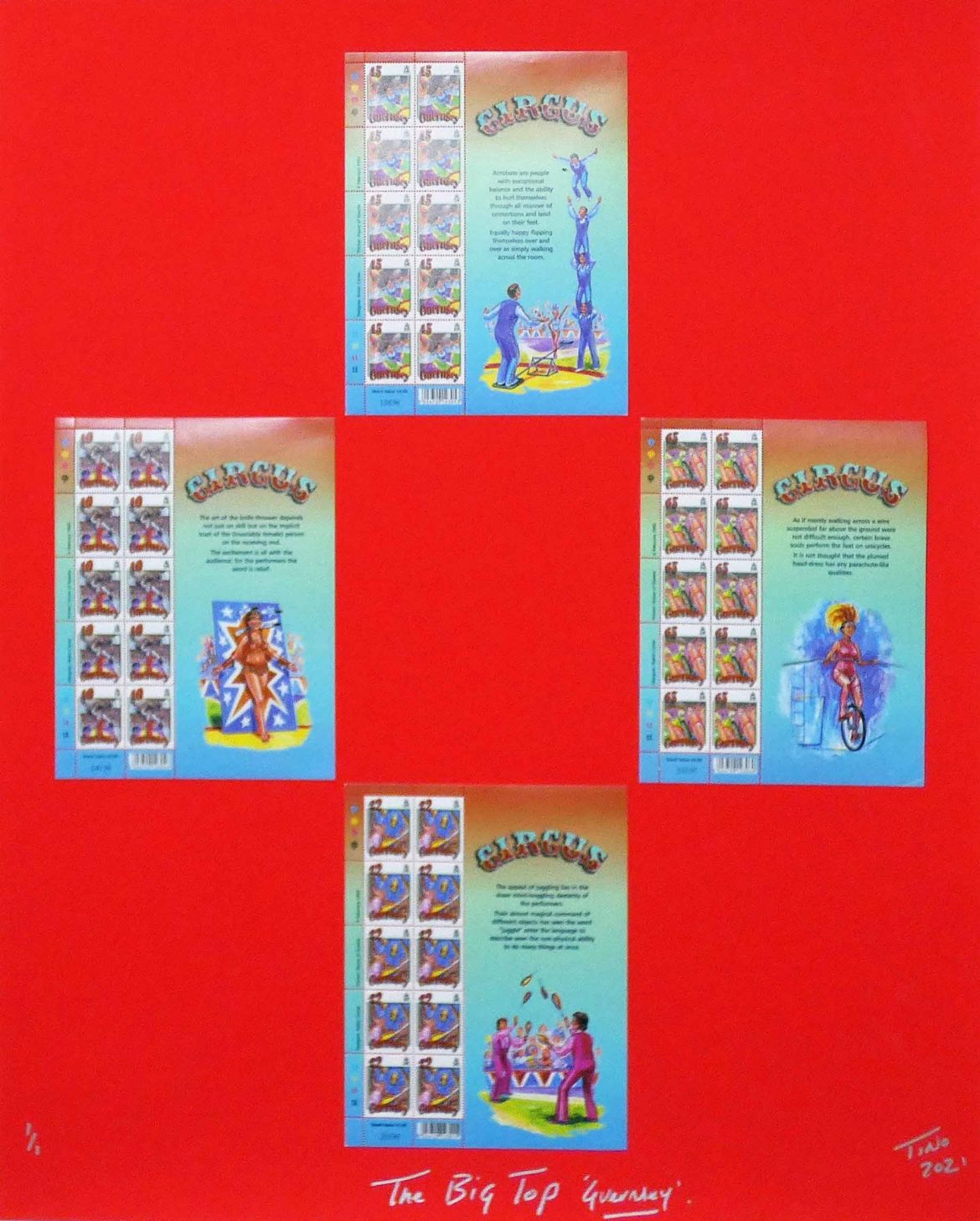 Stamp Art: The Circus ‘Big Top’ project