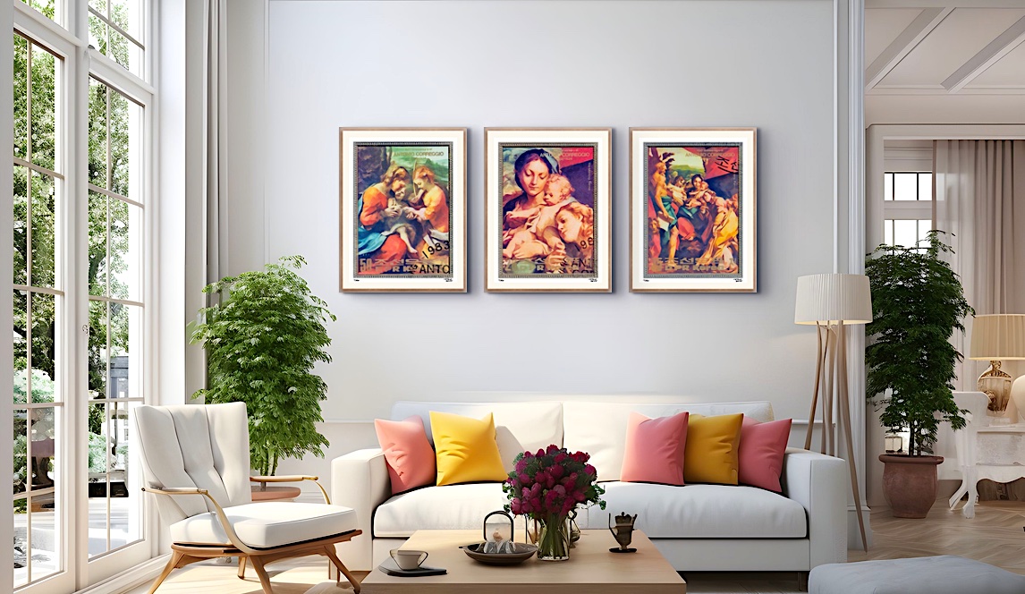 Stamp Art News: The 450th Anniversary of Antonio Correggio Collection by Tino