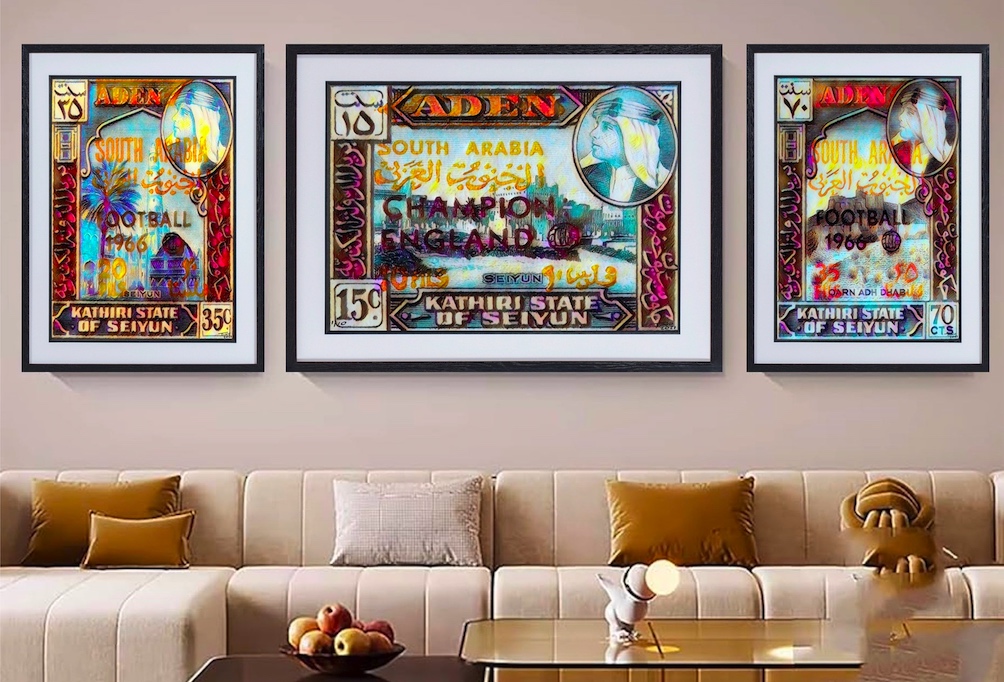 Stamp Art News: The Aden Football World Cup Artwork Collection by Tino